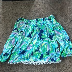 Lilly Pulitzer Off-the-Shoulder Long Sleeved Top